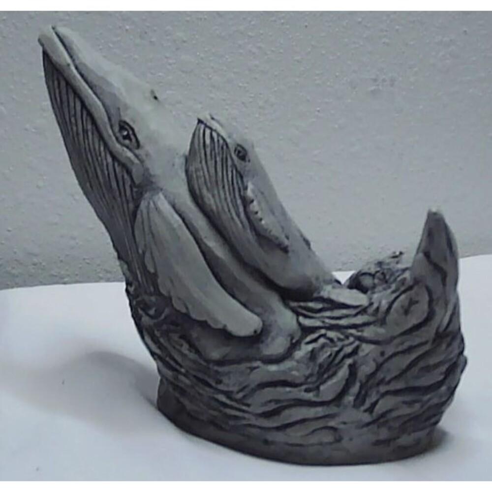 Mt. St. Helen's Volcanic Ash Whale Sculpture Hand Crafted 5.5x3x5"